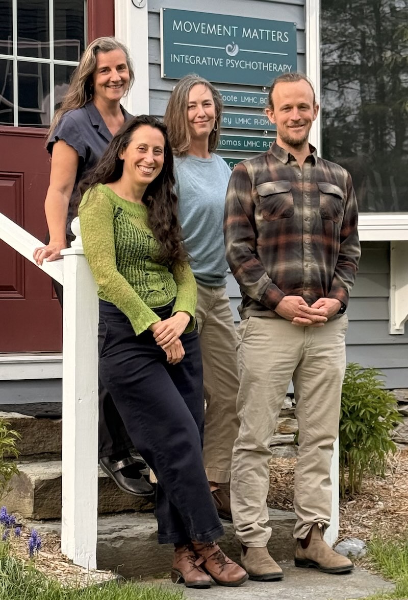 Movement Matters somatic therapists, Annabelle Coote, Arin Willey, Monica Thomas, Jesse Carter.